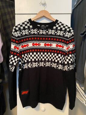Men's F1 Christmas Patterned Crewneck Sweater - Formula 1